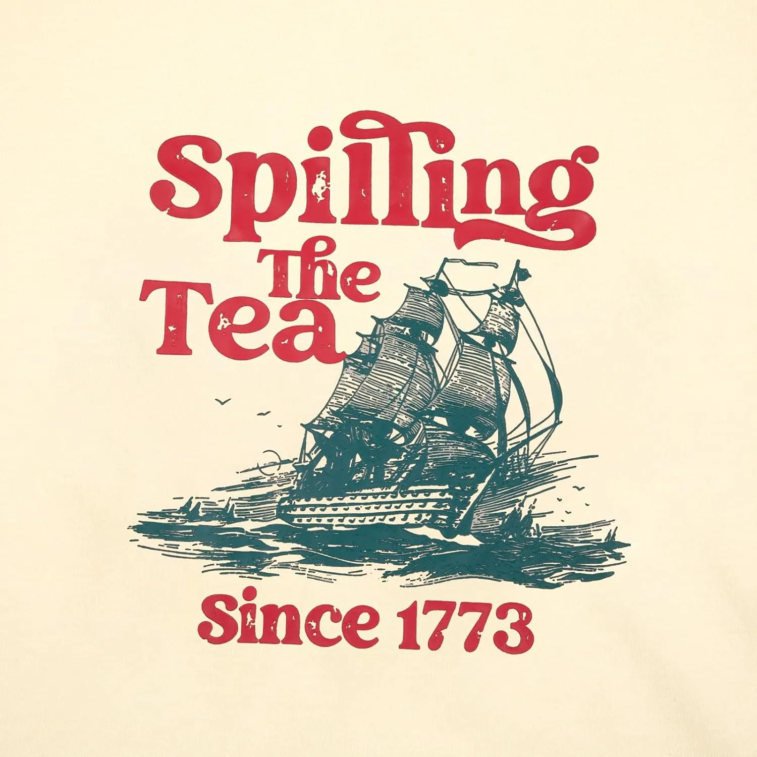 4th of July Shirts Women Spilling The Tea Since 1773 Shirt Patriotic T-Shirt American History Teacher Vintage Tee Tops
