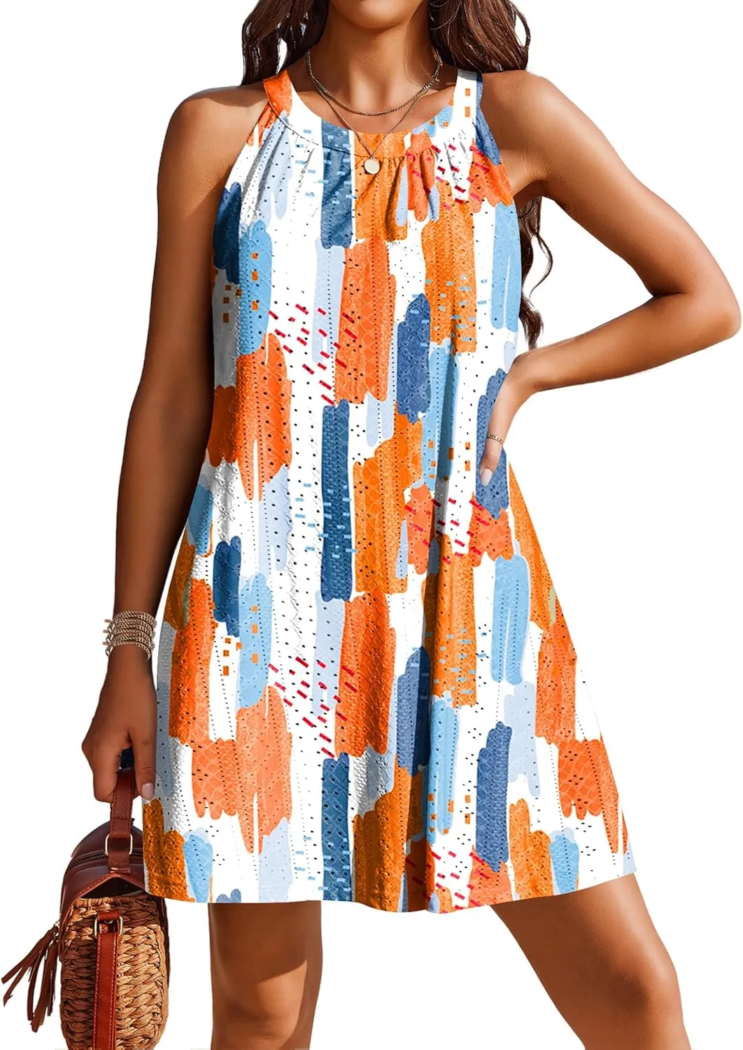 AI'MAGE Womens Swimsuit Cover Up Hollow Out Crochet Coverups Sleeveless Beach Dress Tank Bikini Cover Ups S-3XL