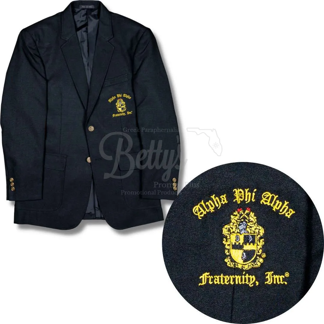 Alpha Phi Alpha ΑΦΑ Embroidered Shield Crest Blazer Sport Coat