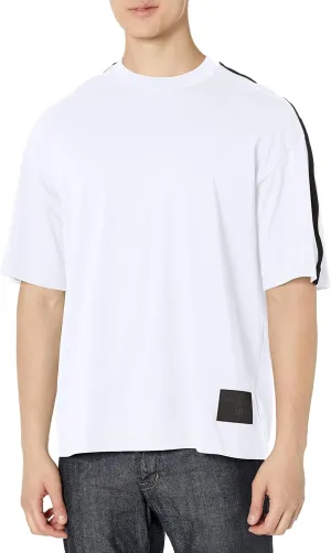 Armani Exchange Men's Oversized Logo Shoulder Stripe Tee