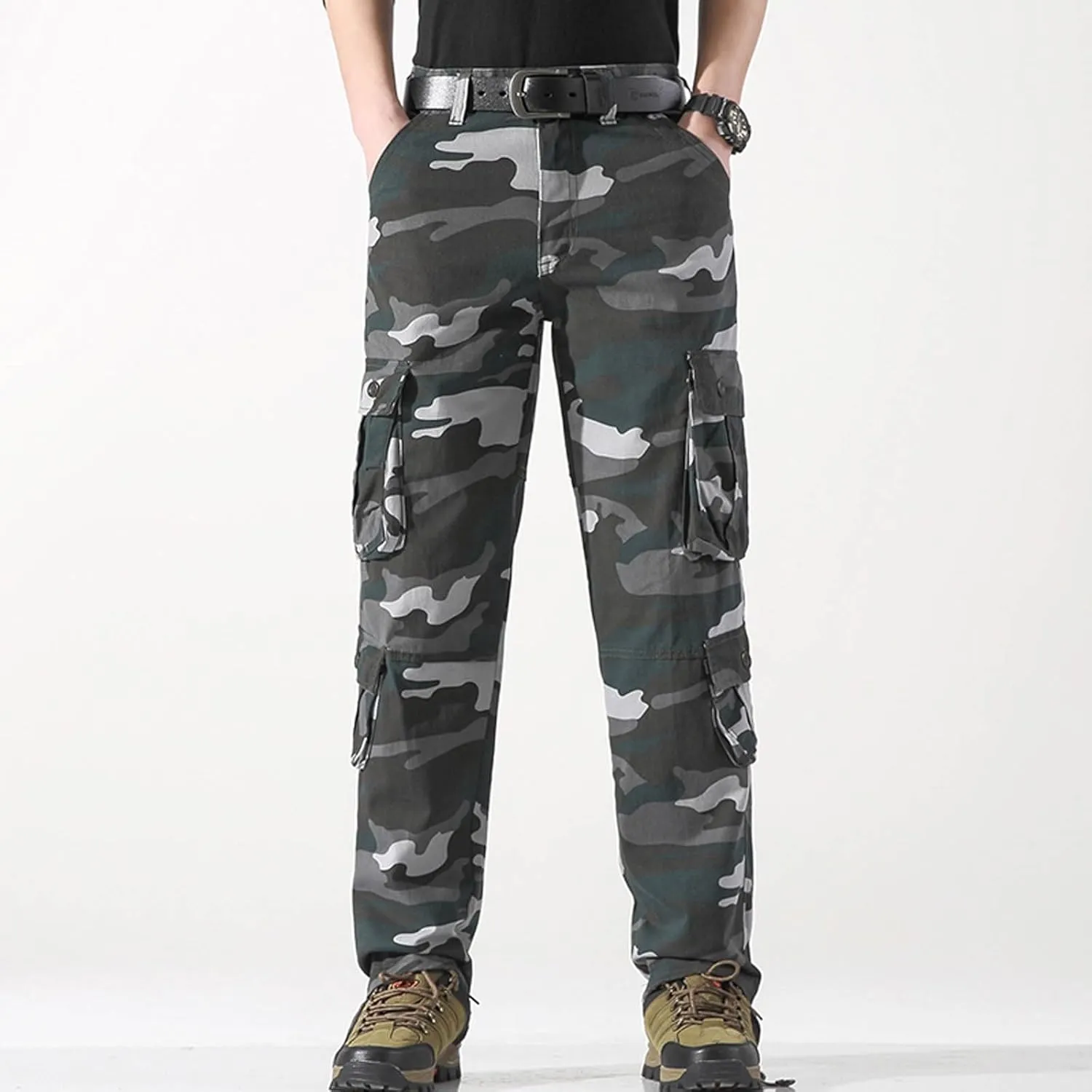 Baggy Cargo Pants with Pockets for Men Casual Joggers Outdoor Loose Trousers Y2K Streetwear Jeans Pant
