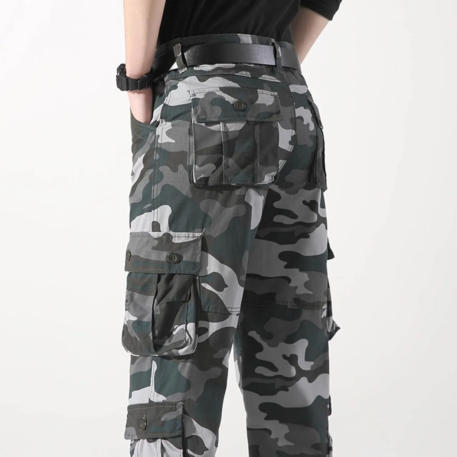 Baggy Cargo Pants with Pockets for Men Casual Joggers Outdoor Loose Trousers Y2K Streetwear Jeans Pant