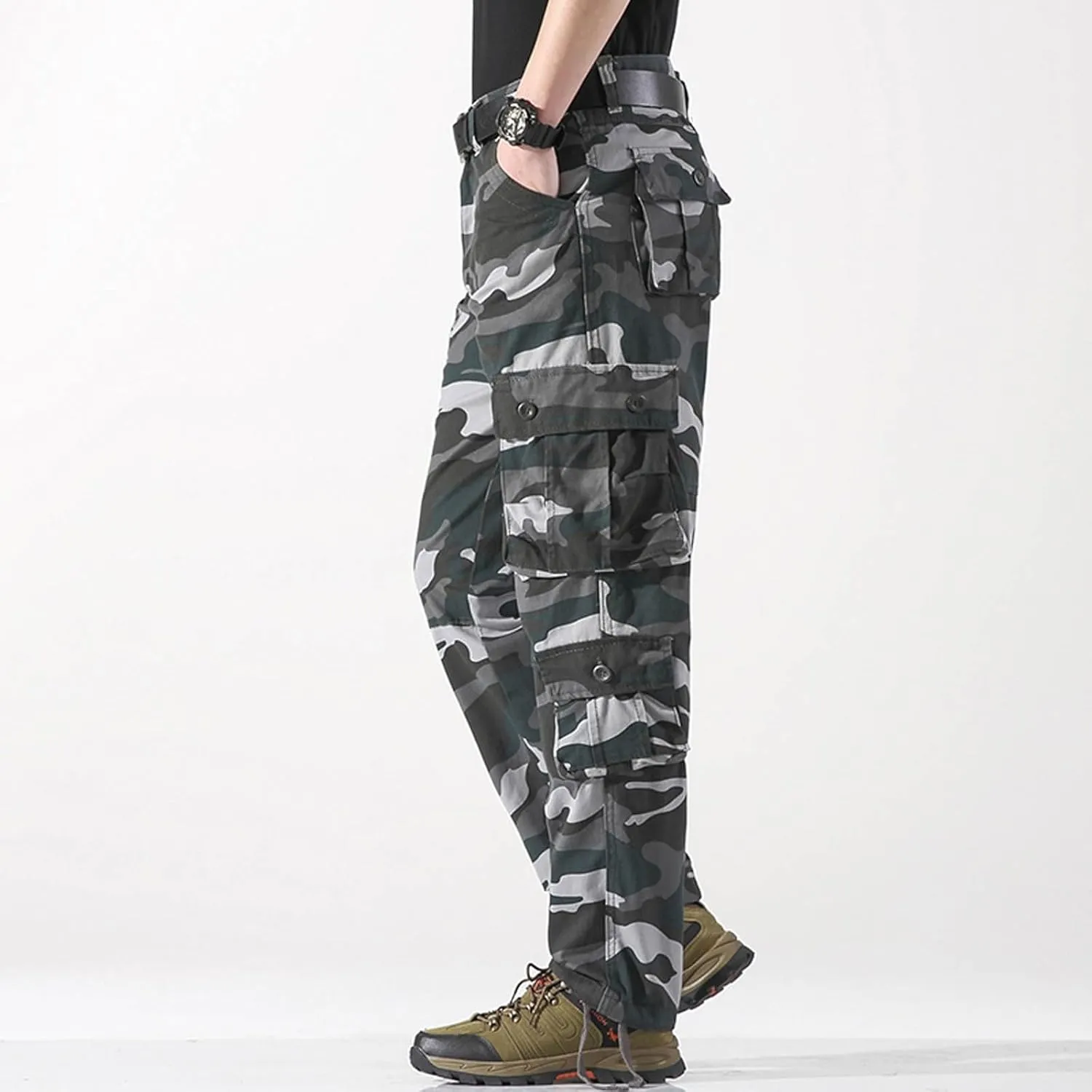 Baggy Cargo Pants with Pockets for Men Casual Joggers Outdoor Loose Trousers Y2K Streetwear Jeans Pant