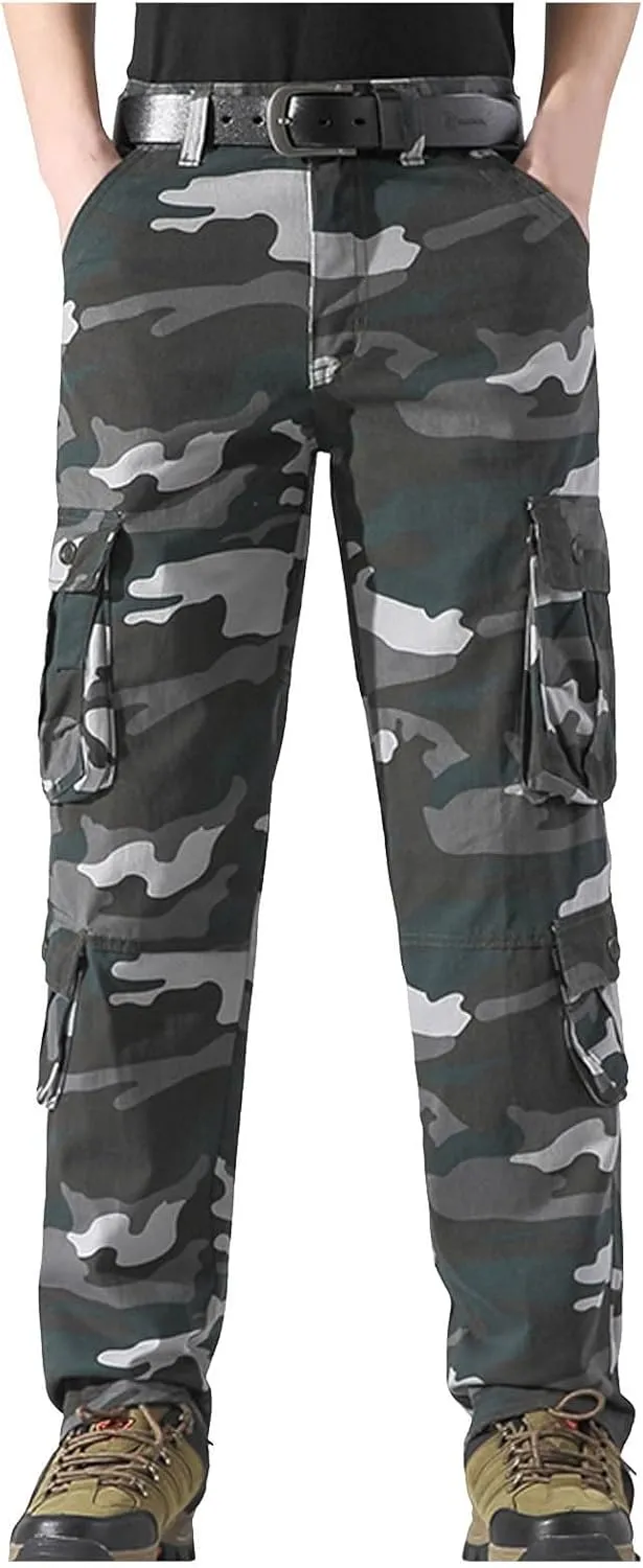 Baggy Cargo Pants with Pockets for Men Casual Joggers Outdoor Loose Trousers Y2K Streetwear Jeans Pant