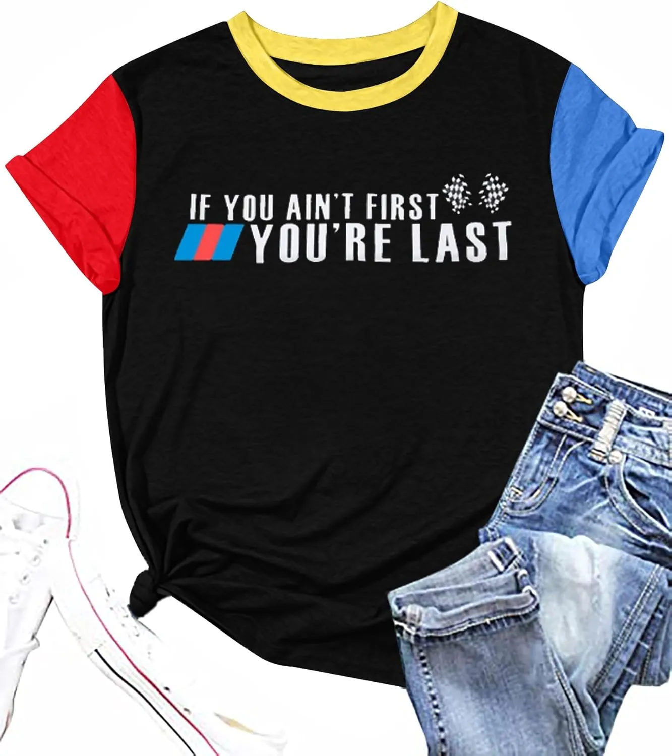 BANGELY Start Your Engines Tshirt Checkered Flag Racing Shirts Raceday Casual Unisex Short Sleeve Tee Tops