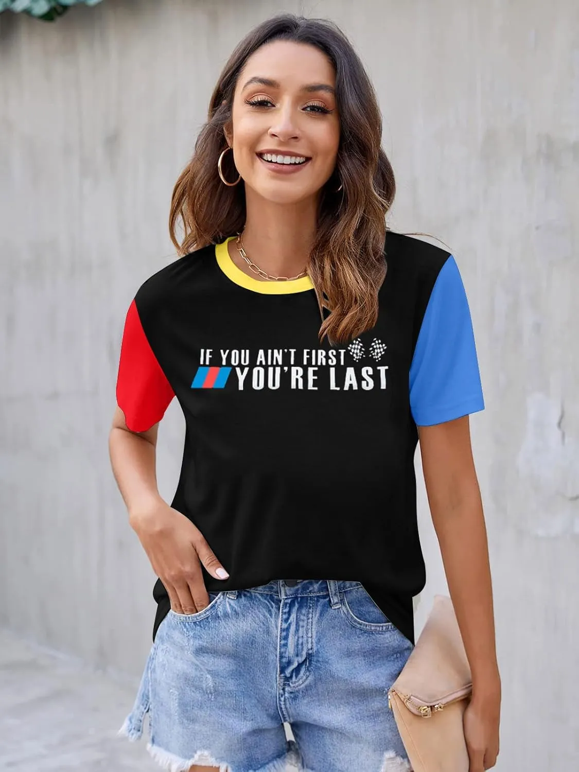 BANGELY Start Your Engines Tshirt Checkered Flag Racing Shirts Raceday Casual Unisex Short Sleeve Tee Tops