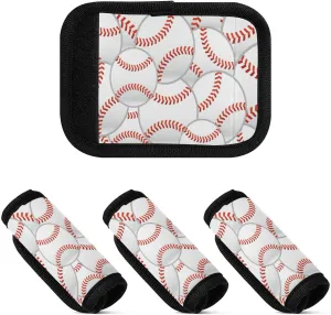 Baseball 4 Pack Luggage Handle Wraps, Detachable Handle Covers for Travel Bags Luggage Suitcase Baby Carriage, Suitcase Tags identifiers for Travel Accessories