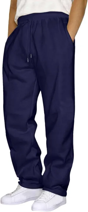 BIFUTON Joggers for Men,Mens Sweatpants with Pockets Solid Color Lace Up Straight Leg Athletic Pants Loose Fit Work Pants