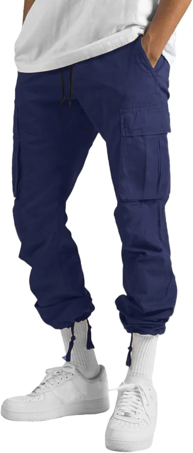 Big and Tall Cargo Pants for Men Sweatpants for Men Hiking Pants with 6 Pocket Lightweight Casual Sports Baggy Jogger