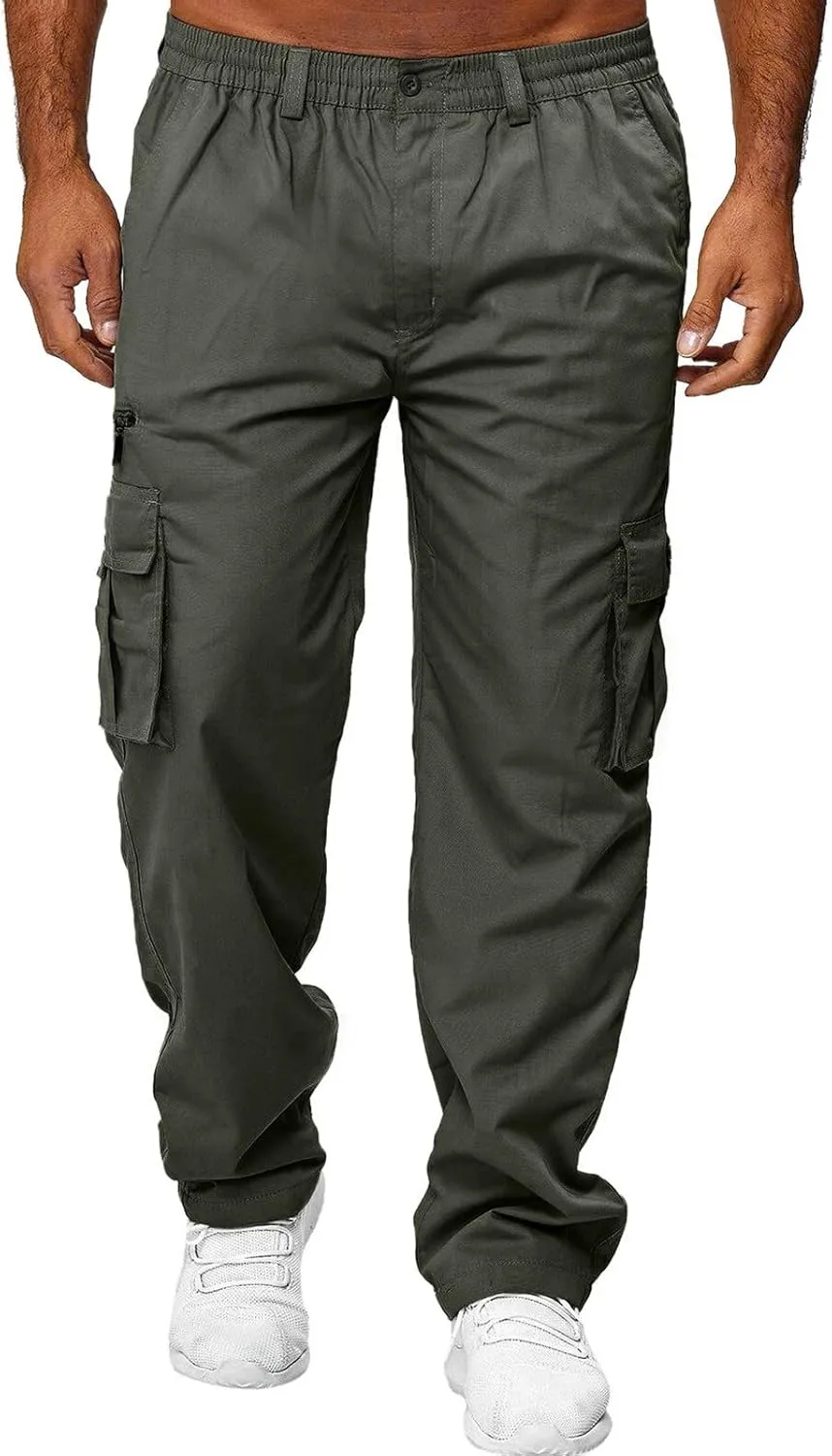 Big and Tall Sweatpants for Men Pant Men Pants Hiking Athletic Mens Cargo Pants Outdoor Hiking Trouser Multi Pockets