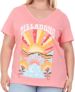 Billabong Plus Size T Shirts for Women - V Neck Oversized Womens Graphic Tees (XL-4X)