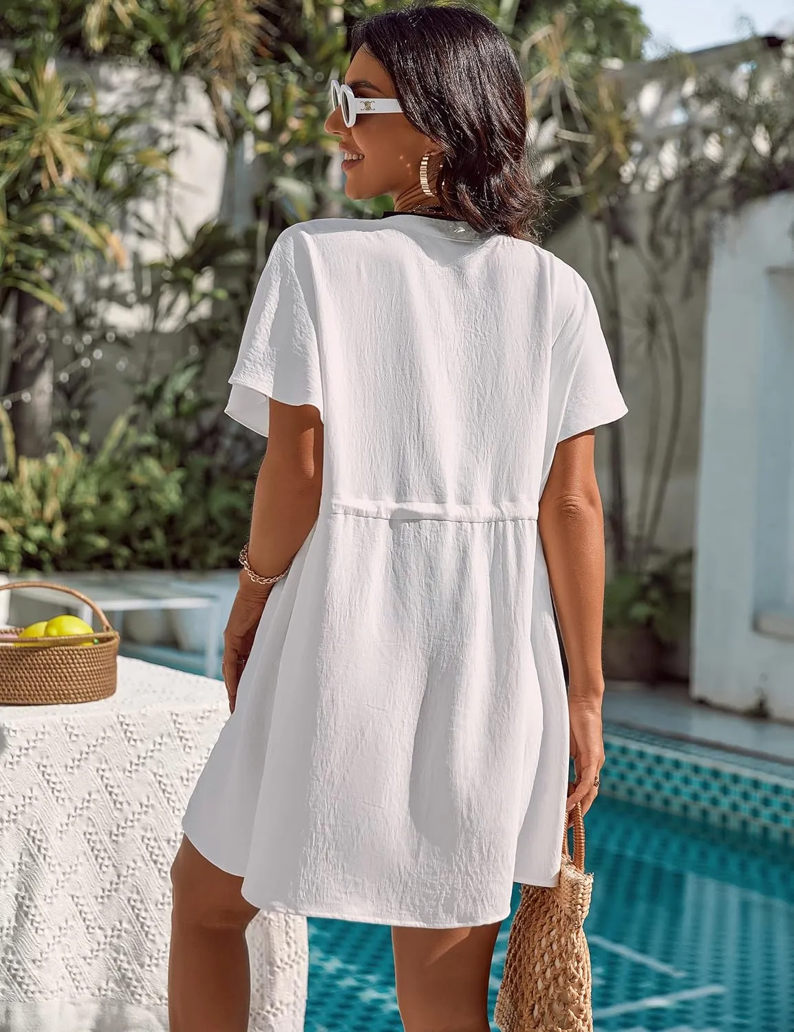 Blooming Jelly Women's Swimsuit Cover Ups Button Down Bathing Suit Coverups Bikini Beach Dress for Swimwear