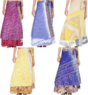 Boho Wrap Around Maxi Wrap Skirt Wholesale Womens Magic Wrap Skirt 5 Pc Lot Multicoloured