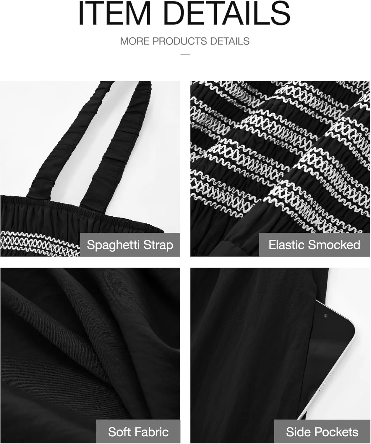 BTFBM Summer Midi Dresses for Women 2025 Spring Sleeveless Square Neck Smocked Flowy Long Beach Vacation Sundress Pocket