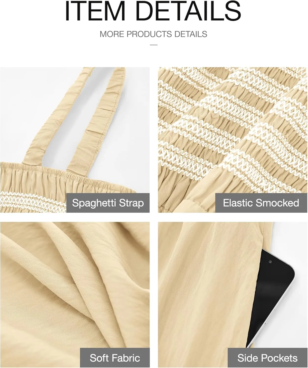 BTFBM Summer Midi Dresses for Women 2025 Spring Sleeveless Square Neck Smocked Flowy Long Beach Vacation Sundress Pocket