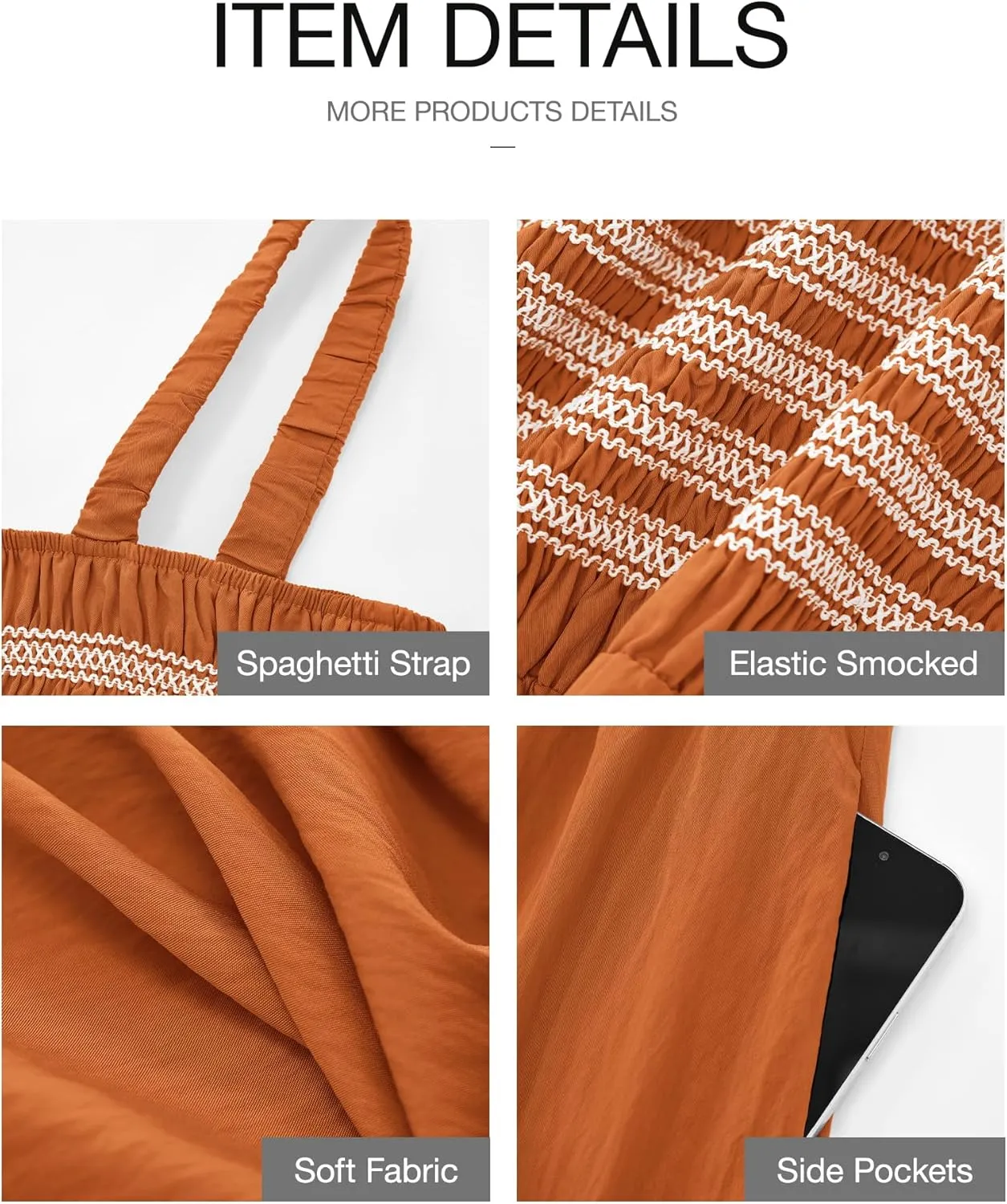 BTFBM Summer Midi Dresses for Women 2025 Spring Sleeveless Square Neck Smocked Flowy Long Beach Vacation Sundress Pocket