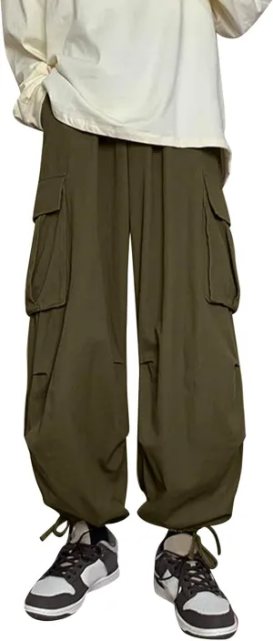 Cargo Pants for Men Big and Tall, Cotton Thick Workout Jogging Athletic Tapered Pants with Pockets Men's Heavy Weight