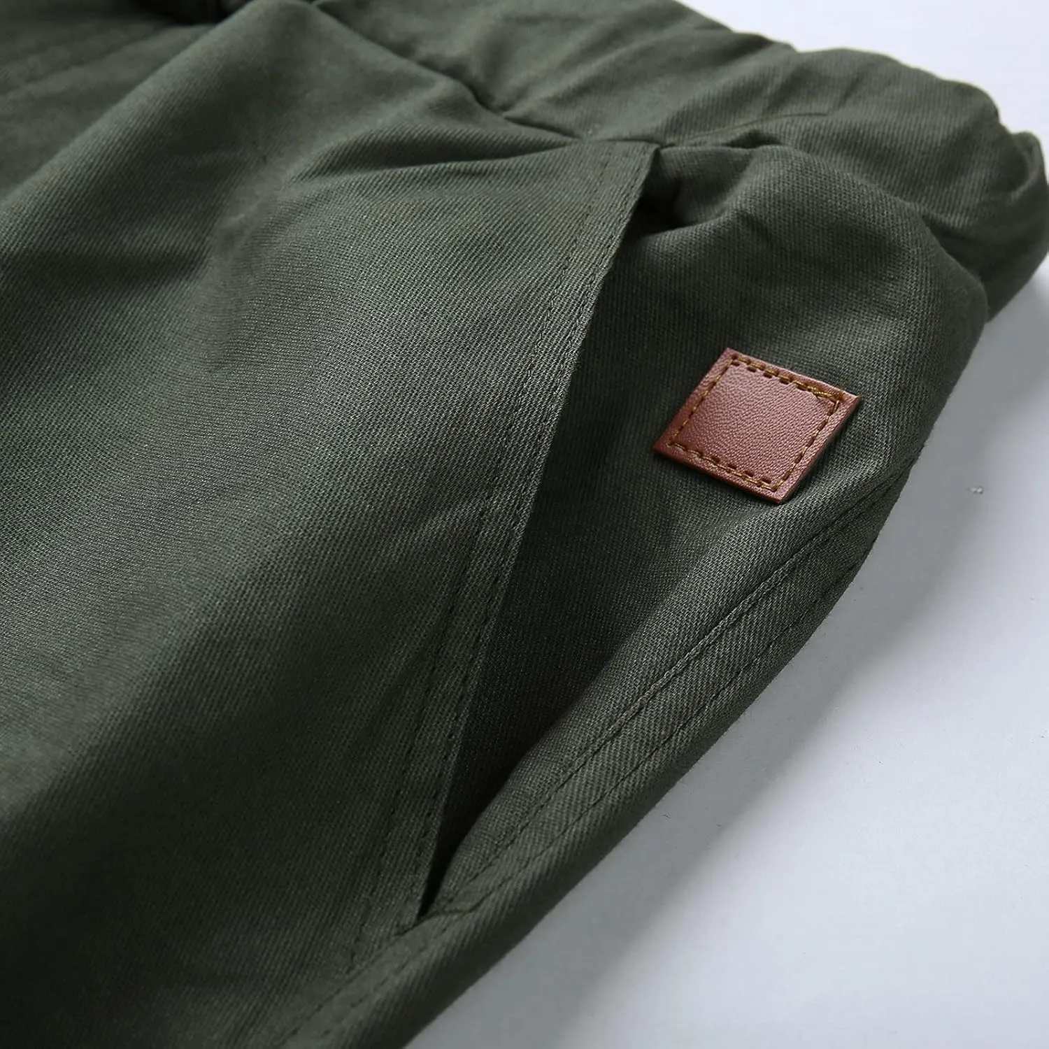 Cargo Pants for Men Big and Tall Men's Heavyweight Fleece Cargo Sweatpants Stretch Elastic Waist Jogger Sports Pants