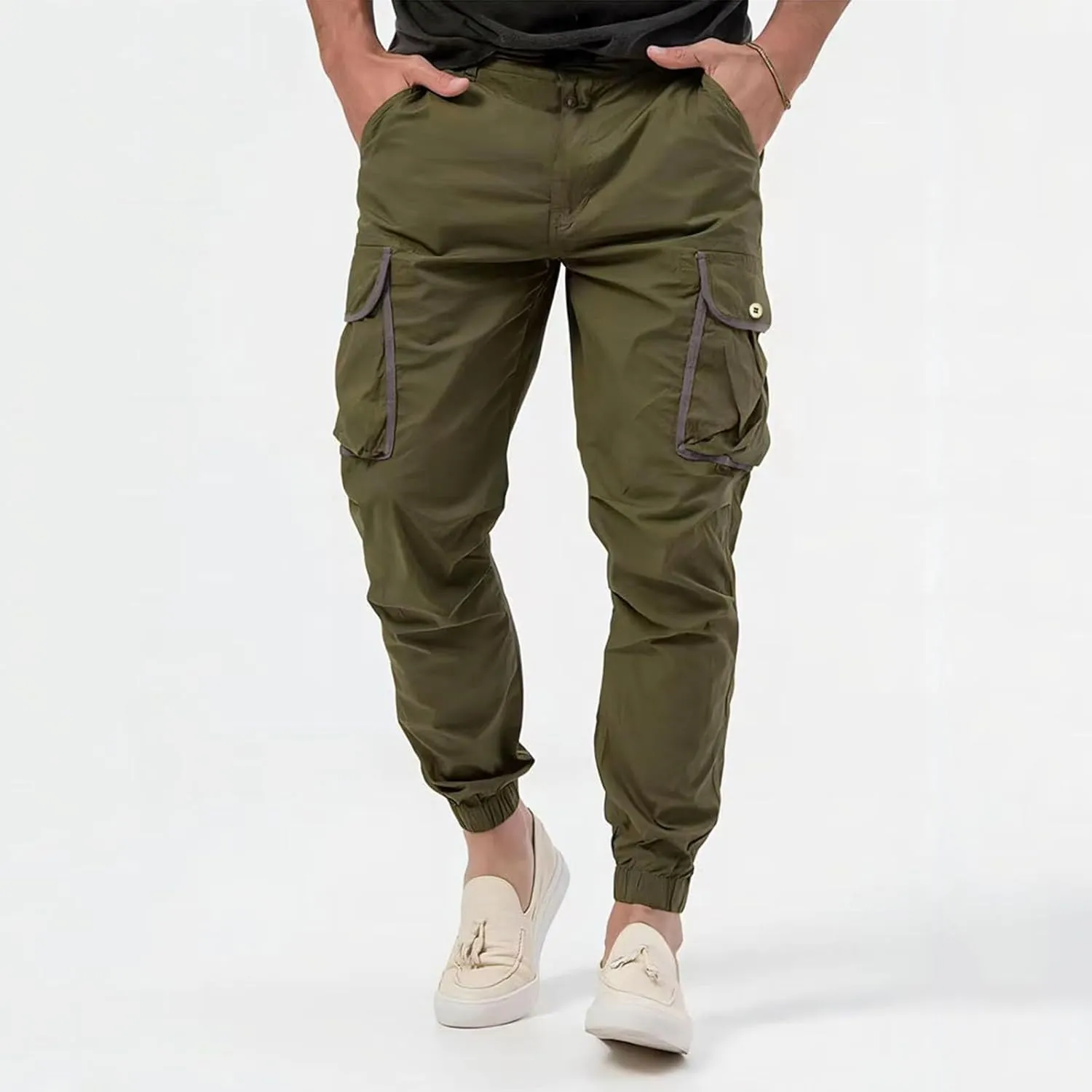 Cargo Pants for Men Casual Outdoor Hiking Pants Slim-Fit Heavy Duty Stretch Mens Work Pants