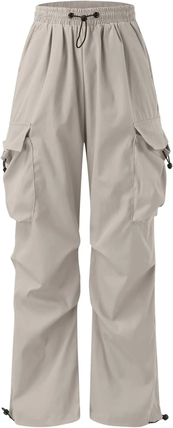 Cargo Pants for Men, Loose Fit Baggy Sweatpants, Casual Solid Color Pants with Pockets, Outdoor Drawstring Trousers