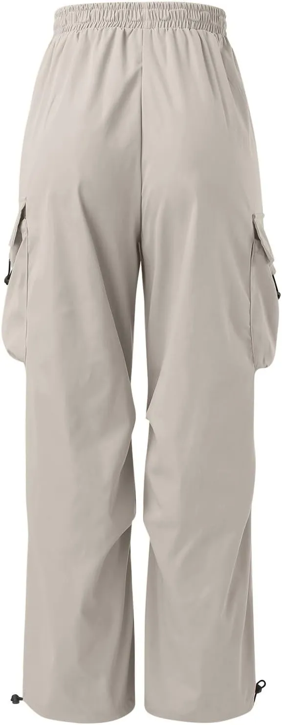 Cargo Pants for Men, Loose Fit Baggy Sweatpants, Casual Solid Color Pants with Pockets, Outdoor Drawstring Trousers