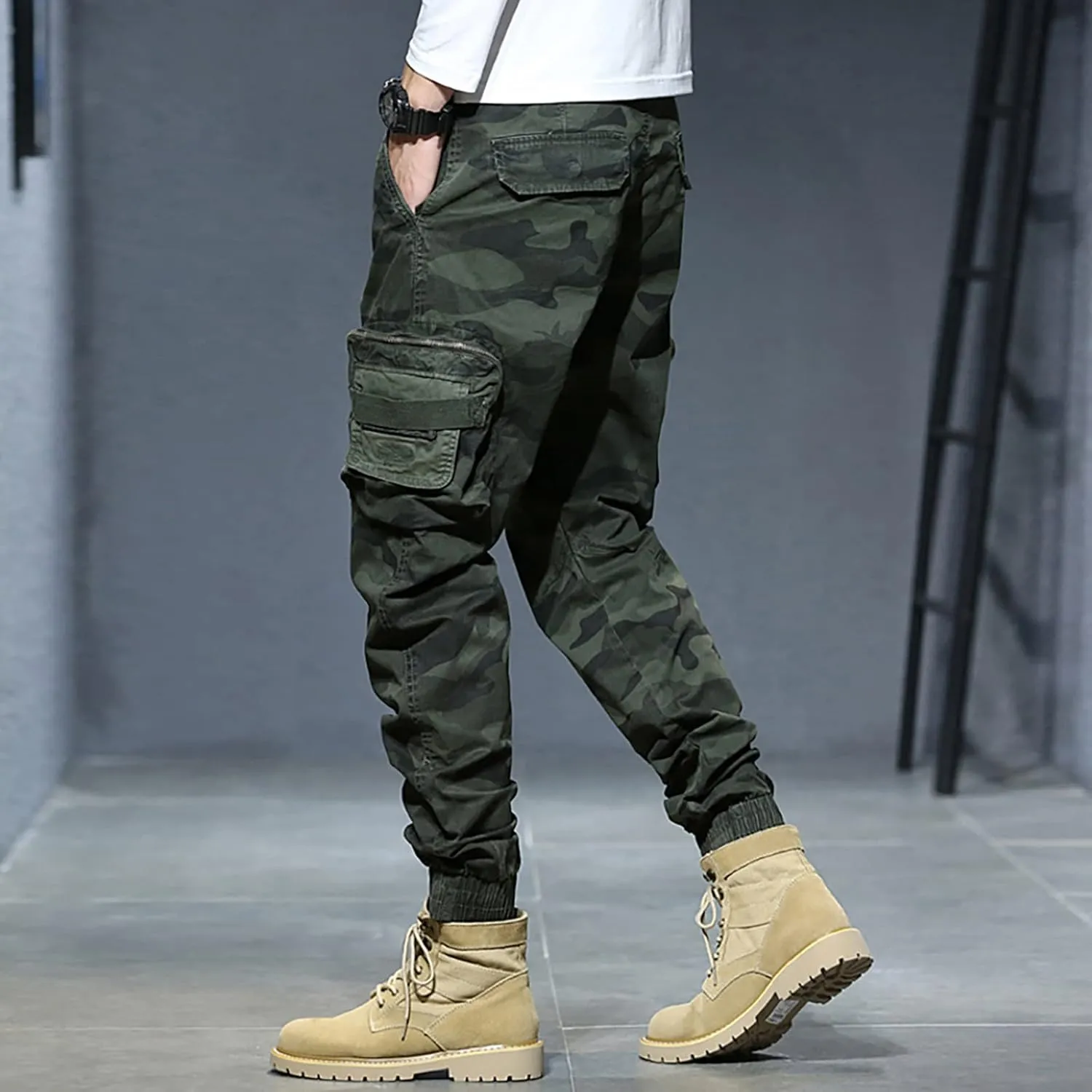 Cargo Pants for Men Relaxed Fit Casual Lightweight Elastic Waist Drawstring Beach Pants for Men Jogger Yoga Trousers