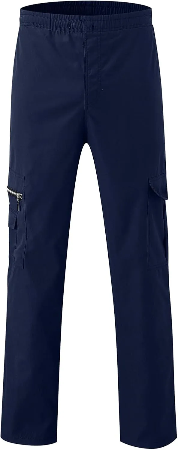 Cargo Pants for Men Relaxed Fit Gym Pants Men Joggers Sweatpants Slim Fit Workout Cotton Pants with Elastic Waistband