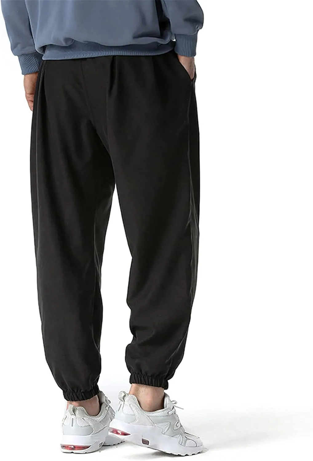 Cargo Pants for Men Relaxed Fit Hiking Outdoor Men's Heavyweight Fleece Cargo Sweatpants Stretch Elastic Waist Baggy