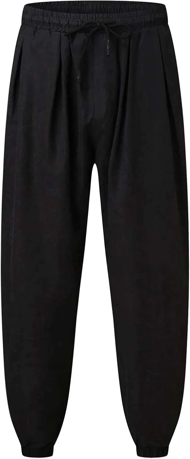 Cargo Pants for Men Relaxed Fit Hiking Outdoor Men's Heavyweight Fleece Cargo Sweatpants Stretch Elastic Waist Baggy