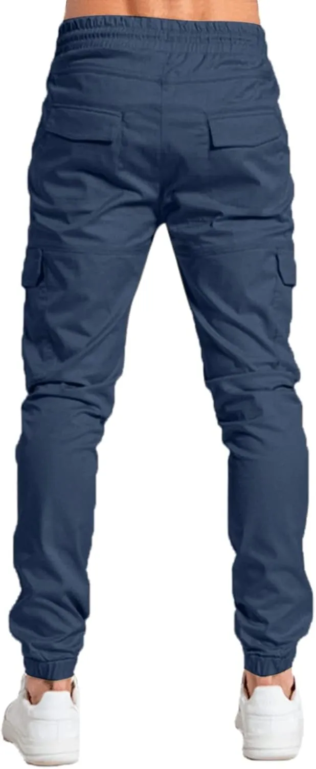 Cargo Pants for Men Relaxed Fit Mens Cargo Pants with Pockets Open Bottom Athletic Pants for Workout Running Training