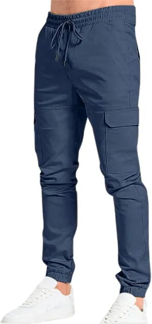 Cargo Pants for Men Relaxed Fit Mens Cargo Pants with Pockets Open Bottom Athletic Pants for Workout Running Training