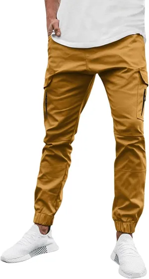 Cargo Pants for Men Work Work Pants Wild Drawstring Sports Jogger with Pockets Long Pants Men's Slim Fit Gym Running