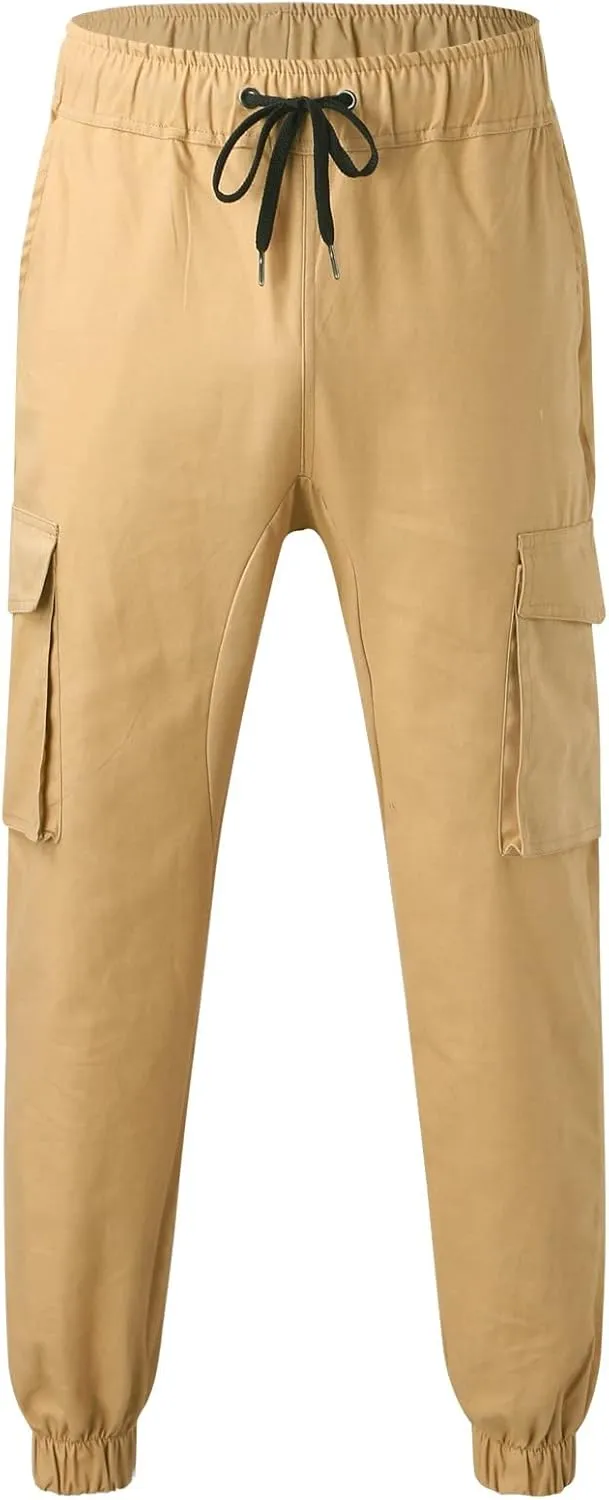 Cargo Sweatpants for Men Big and Tall Safety Cargo Multi-Pocket Hiking Outdoor Recreation Pants Trousers Men's Cargo