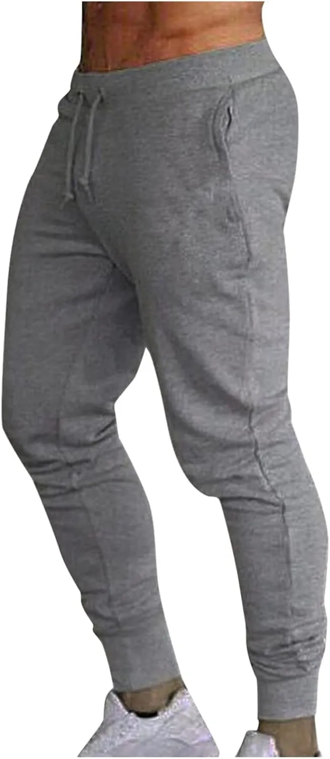 Cargo Sweatpants for Men Men Athletic Jogger Sports Outdoor Trousers Men's Sweatpants with Zipper Pockets Open Bottom