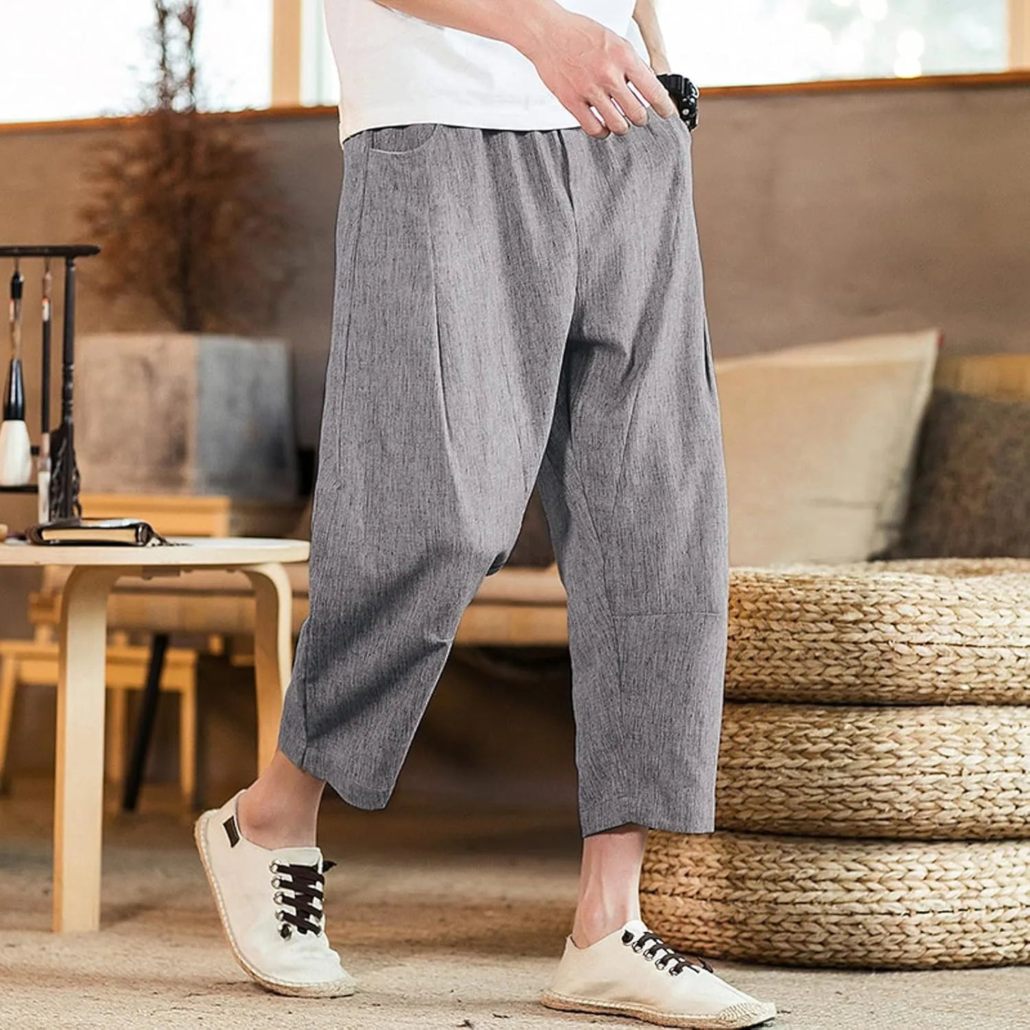 Cargo Sweatpants for Men Mens Lounge Pants Men's Cotton Multi-Pockets Work Pants Tactical Outdoor Military Army Cargo