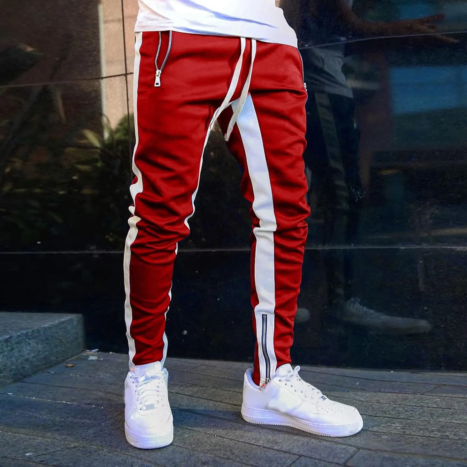 Cargo Trousers for Men Casual Multiple Pockets Outdoor Straight Type Fitness Long Pants Cargo Pants Trousers Cotton