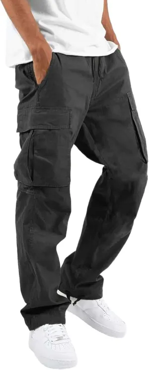 Cargo Trousers for Men Pants Hip Hop Letter Printed Street Hip Hop Jogging Sweatpants Casual Elastic Waist Trousers