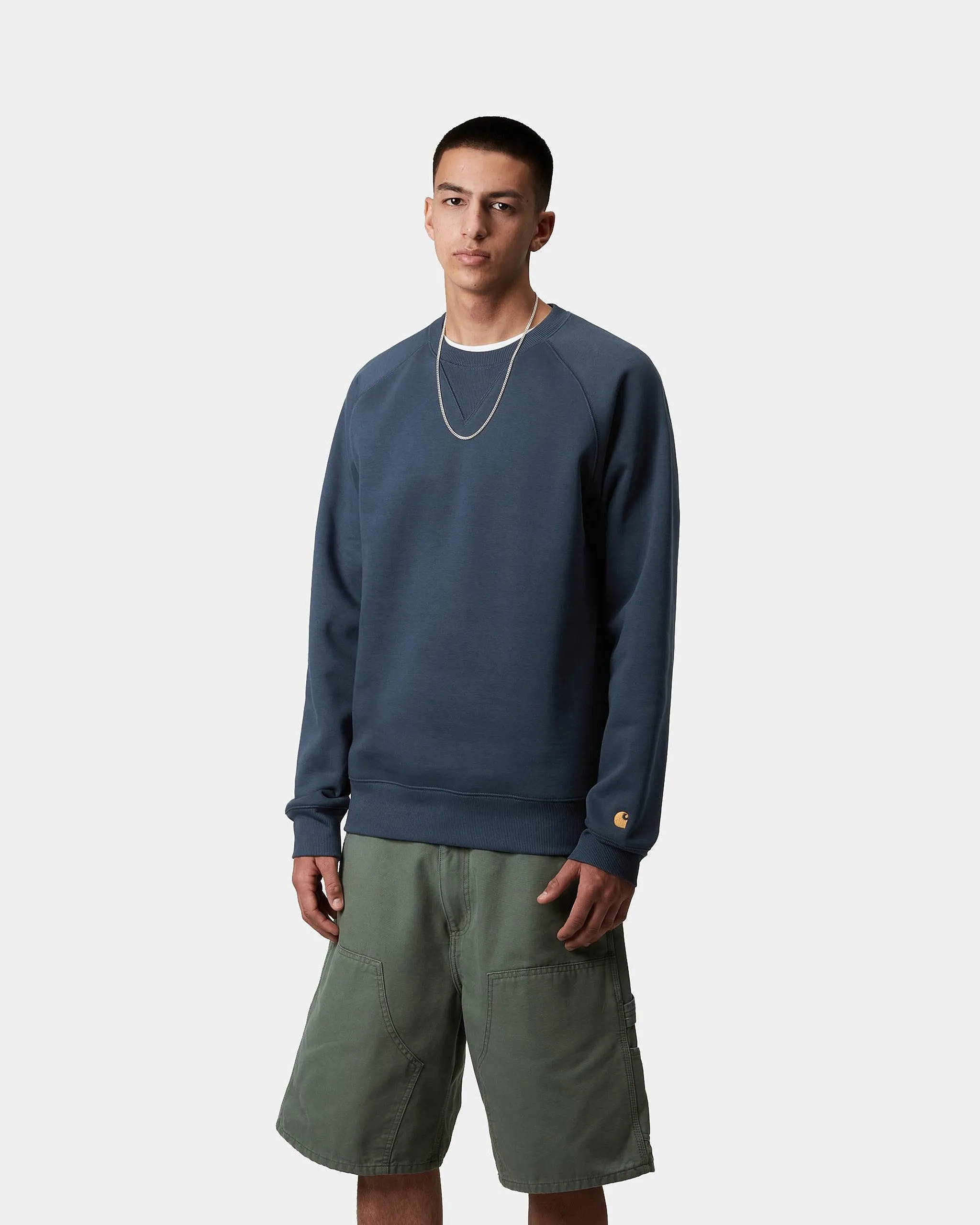 Carhartt WIP Chase Sweat - Dusky Blue / Gold