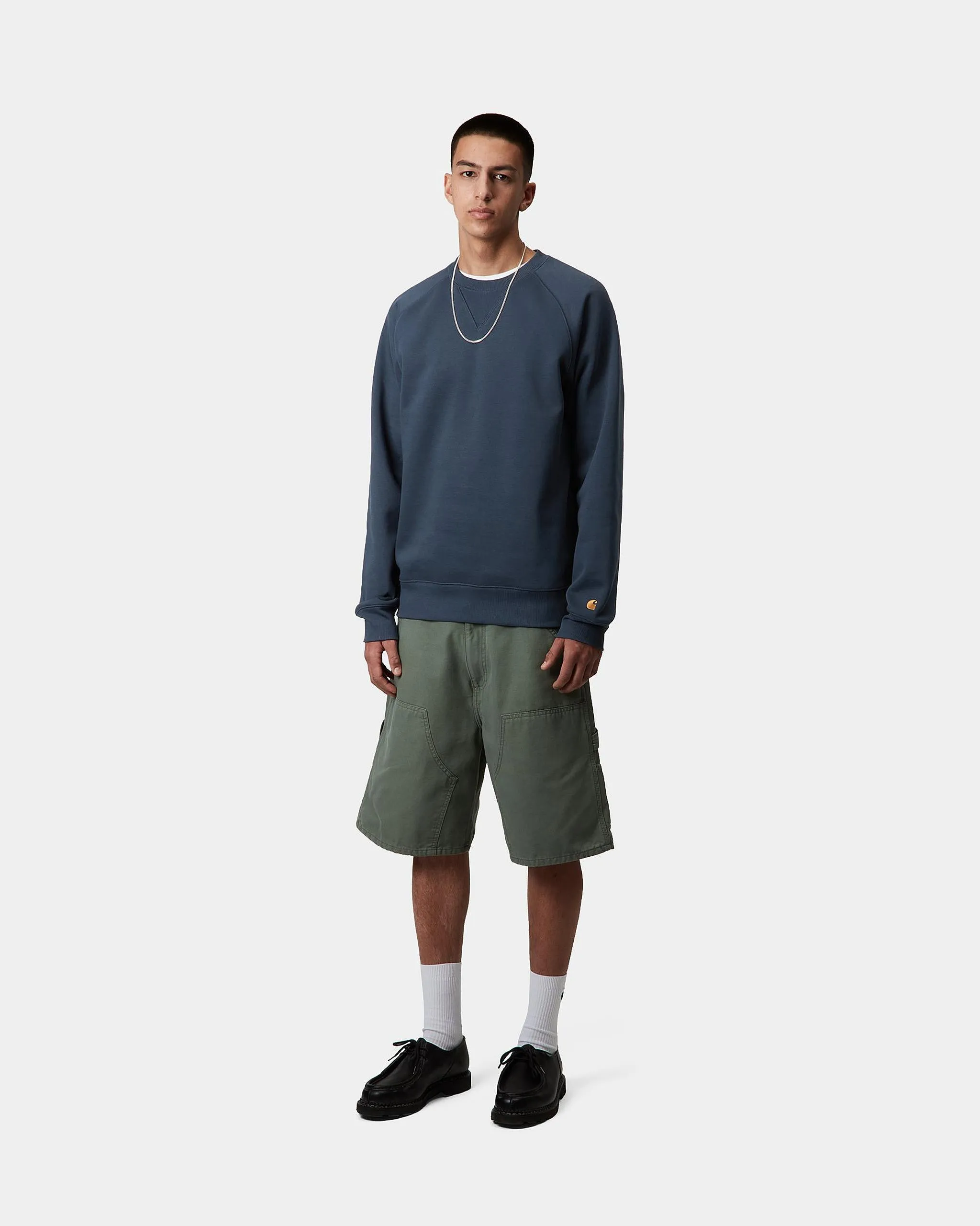 Carhartt WIP Chase Sweat - Dusky Blue / Gold