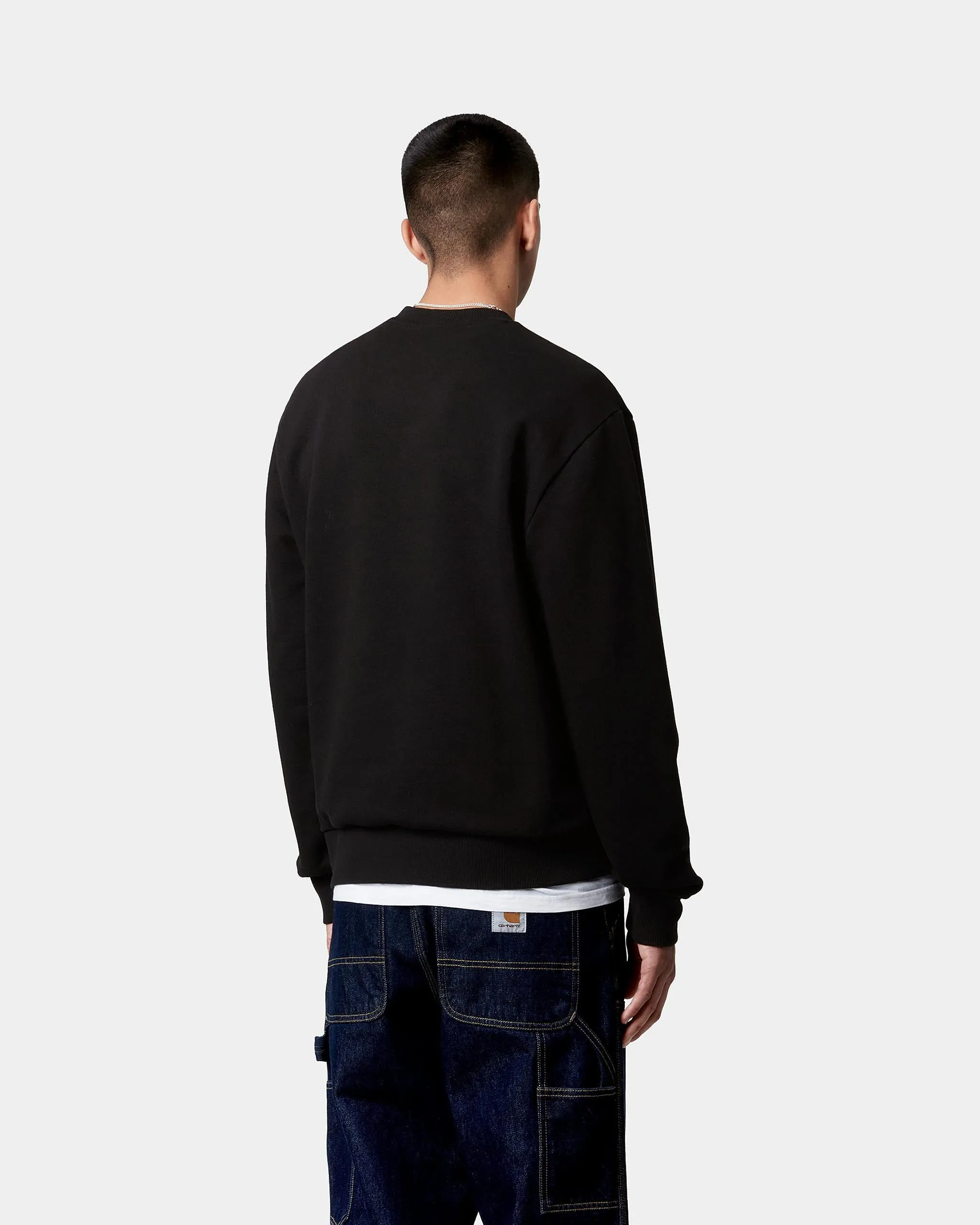 Carhartt WIP Script Embroidery Sweat - Black / White