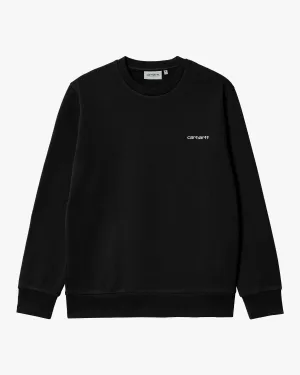 Carhartt WIP Script Embroidery Sweat - Black / White