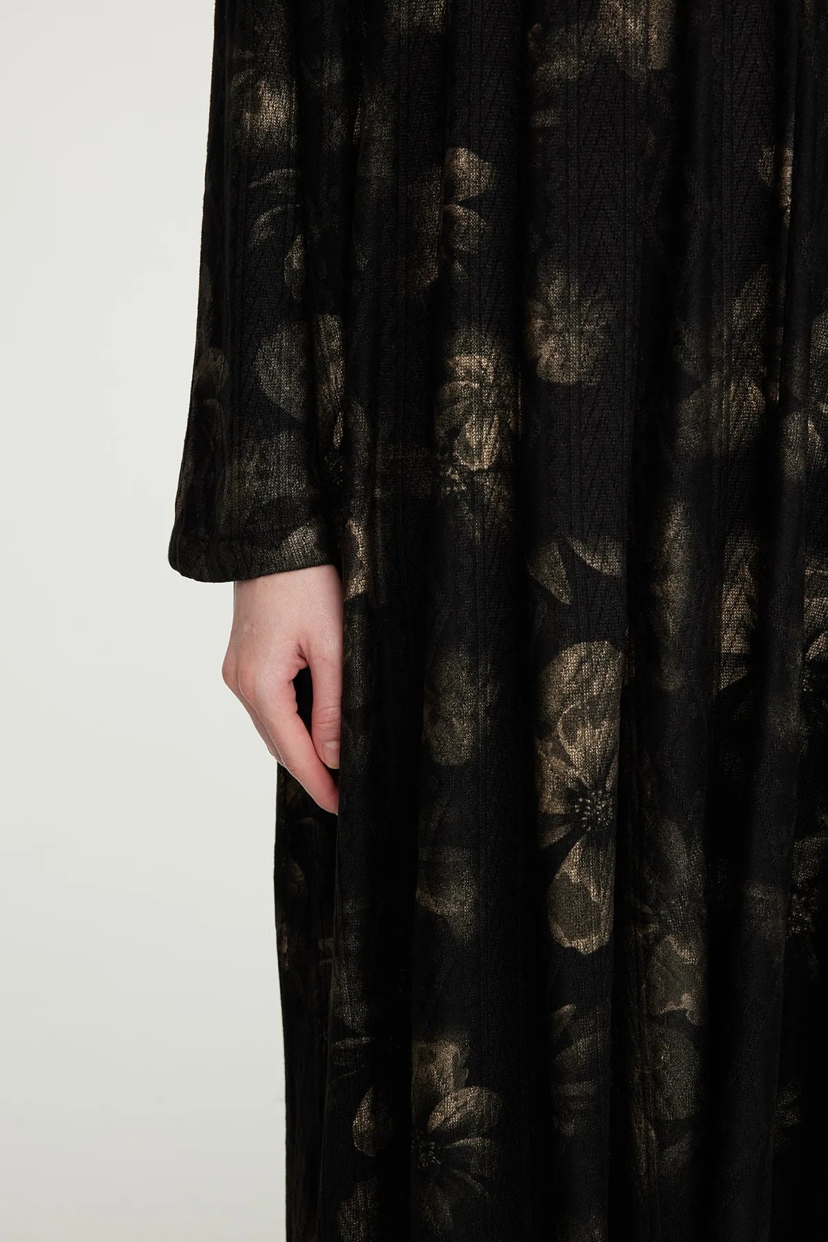 Casual Cozy Gold Flower Elegant Dress