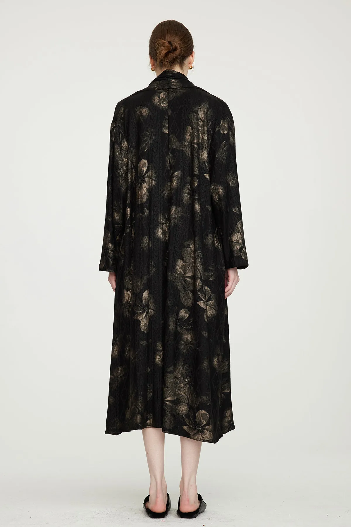 Casual Cozy Gold Flower Elegant Dress