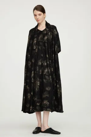 Casual Cozy Gold Flower Elegant Dress