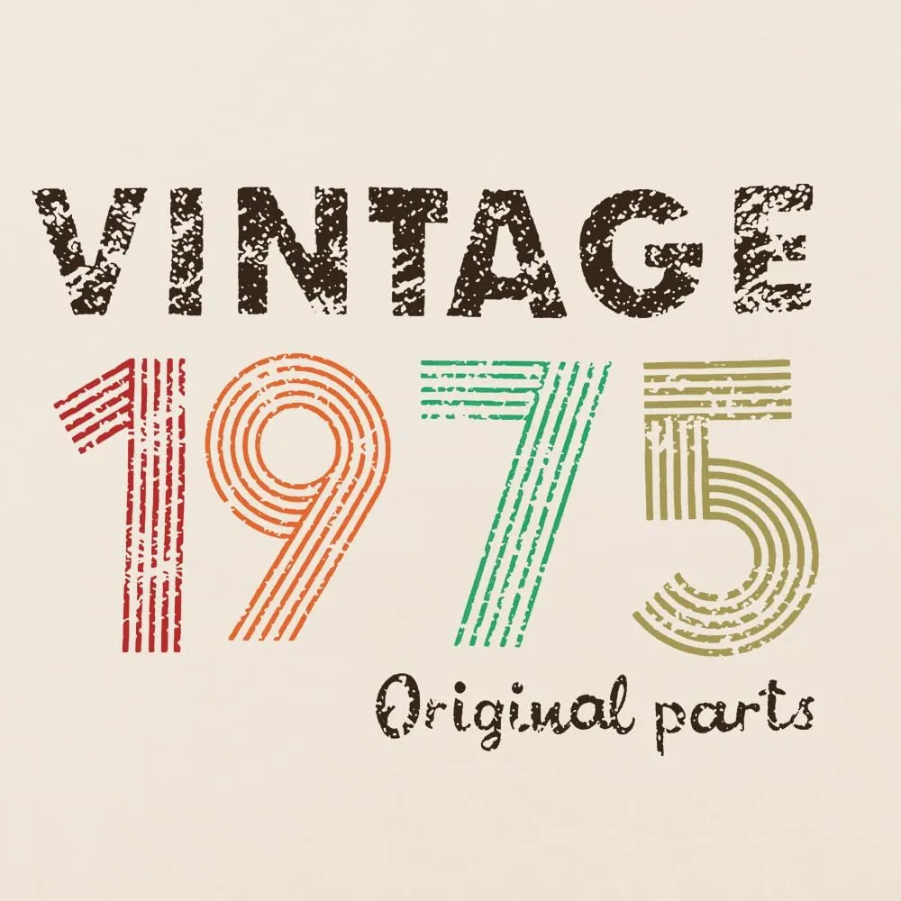 Chulianyouhuo 50th Birthday Gift for Women Vintage 1975 T Shirt Funny Letter Print Party Tops Casual Short Sleeve Tees