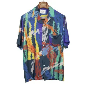 Coral Reef camp collar shirt in printed viscose
