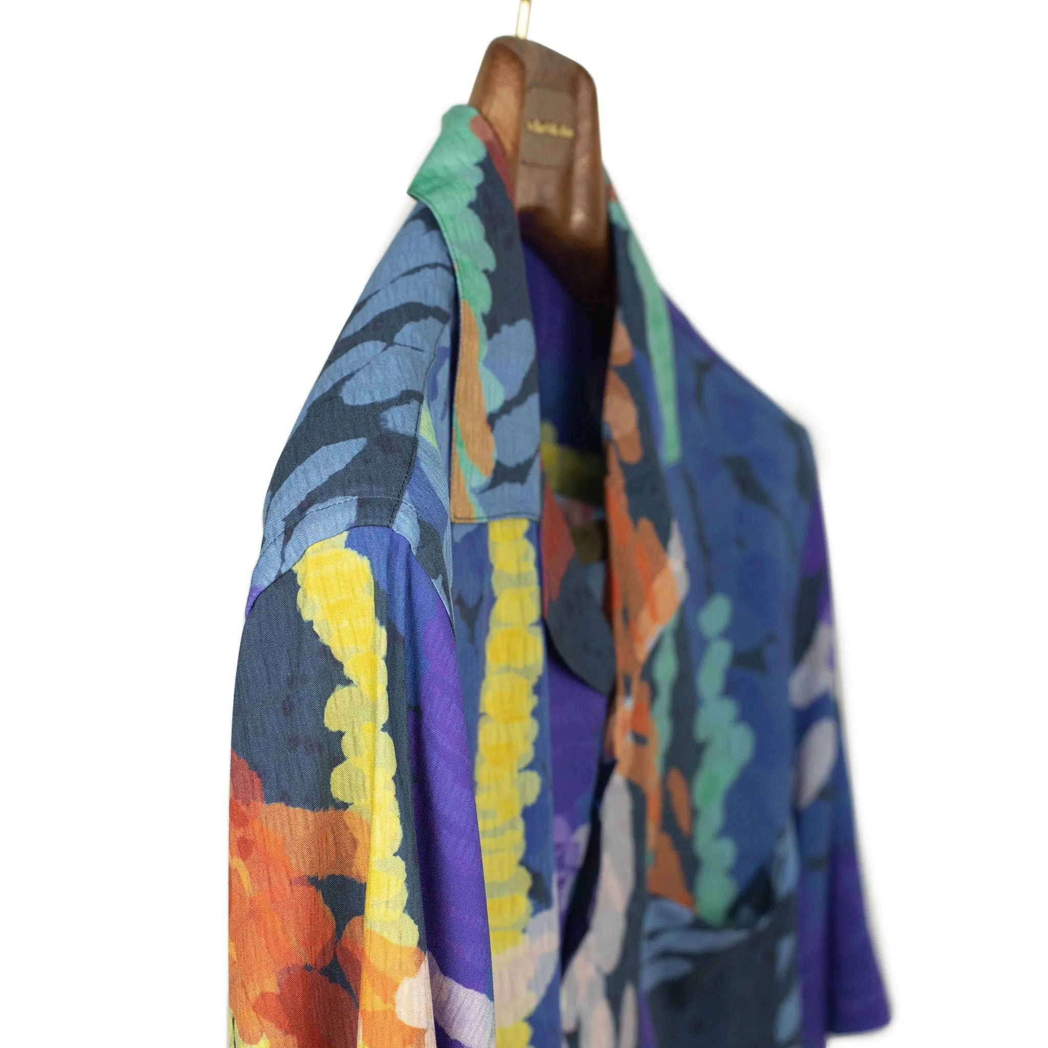 Coral Reef camp collar shirt in printed viscose