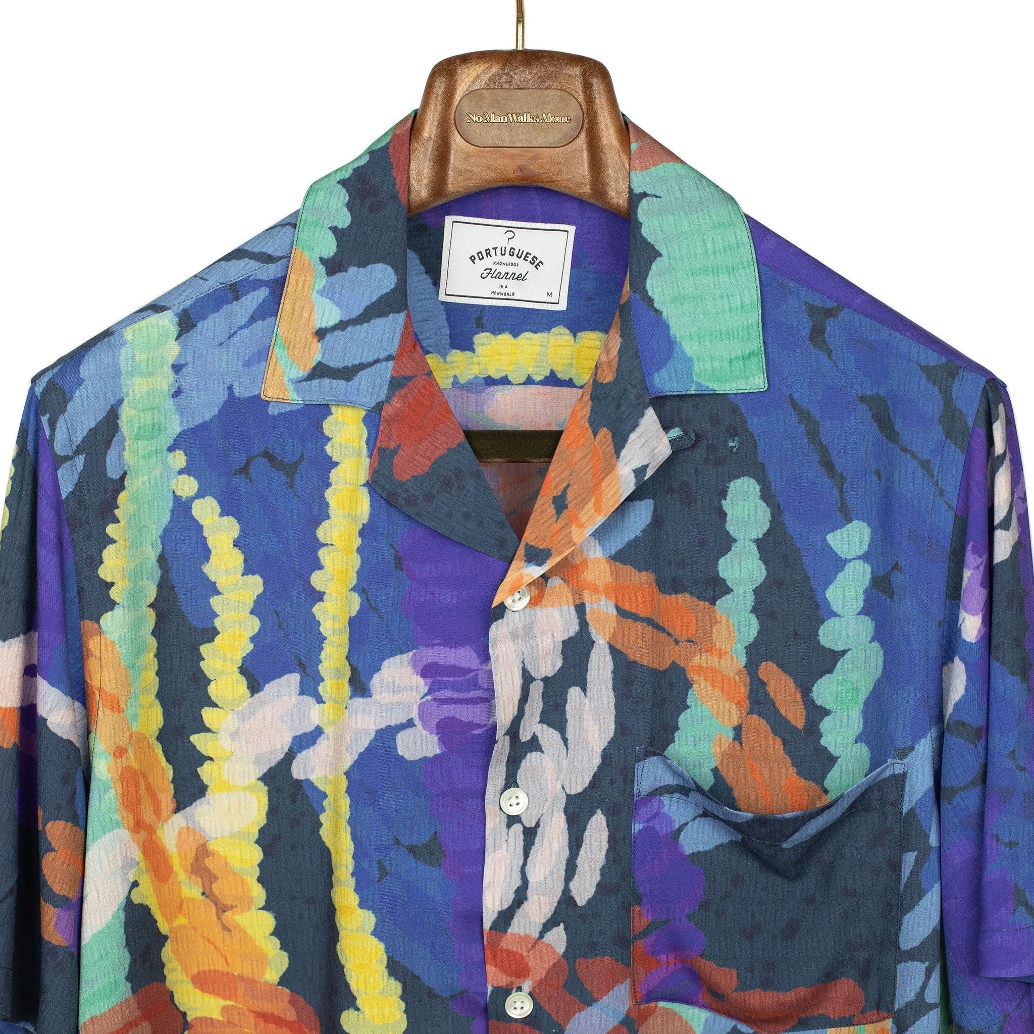 Coral Reef camp collar shirt in printed viscose