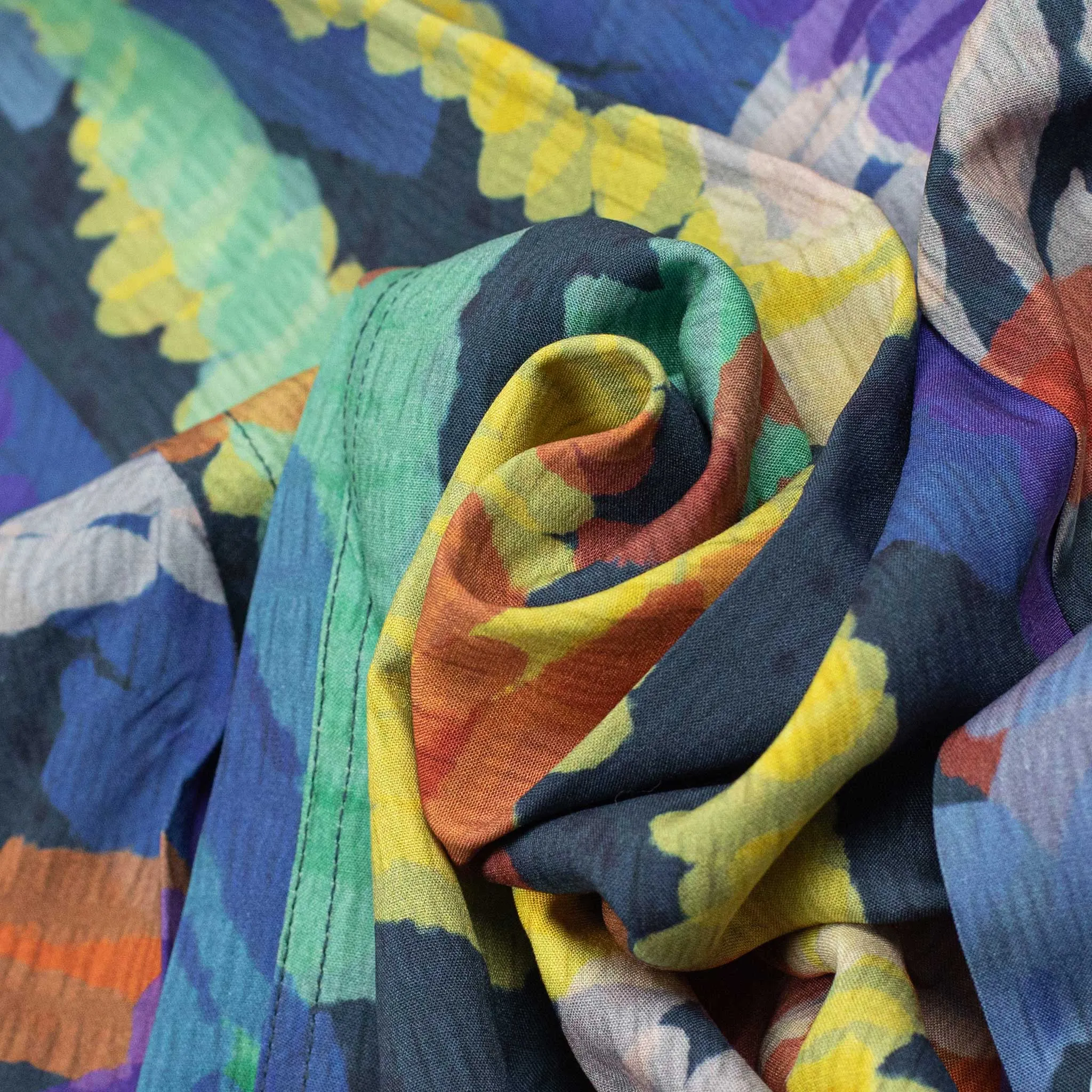 Coral Reef camp collar shirt in printed viscose