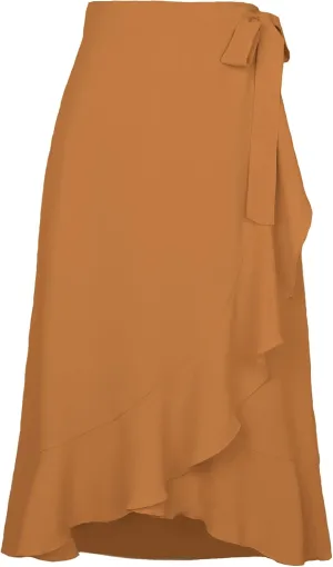 Daysskk Wrap Skirts for Women Asymmetrical Ruffle Skirt Midi Length